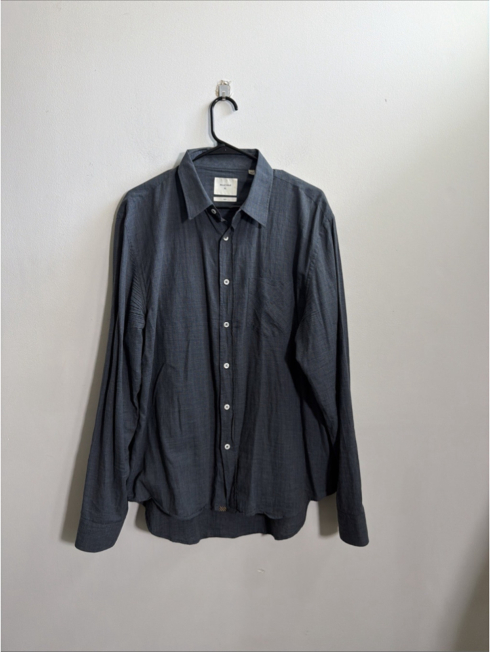 EUC MEN’S BILLY REID COTTON BUTTON DOWN SHIRT SIZE XL GRAY BLUE ITALY SLIM